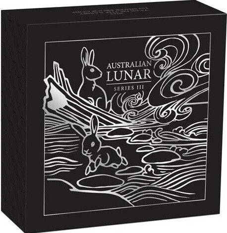 Australia 2023 $1 Year of the Rabbit 1oz 99.99% Silver Proof Coin - Lunar Series III - Perth Mint