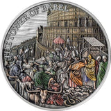 Tokelau 2022 $10 Tower of Babel Fundamental Stories of the Bible 5 Oz Antique Silver Coin 299 Mintage
