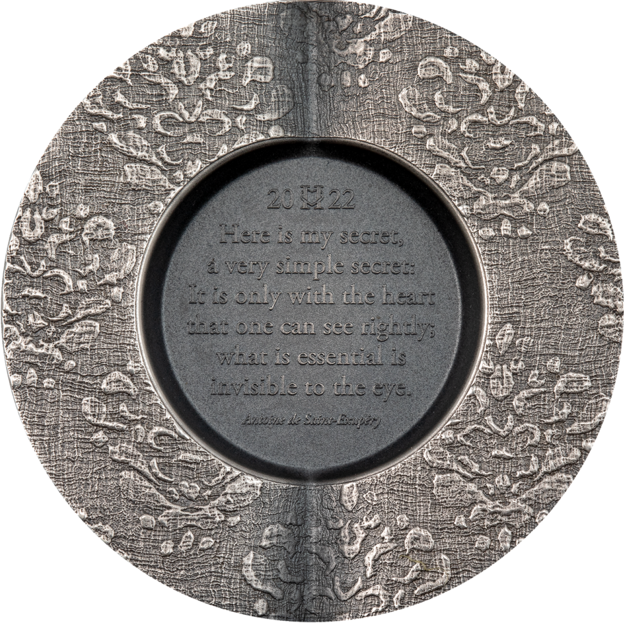 Cook Islands 2022 $5 Secret Heart 1 Oz Antique Silver Coin inspired by "The Little Prince" by Antoine de Saint-Exupéry