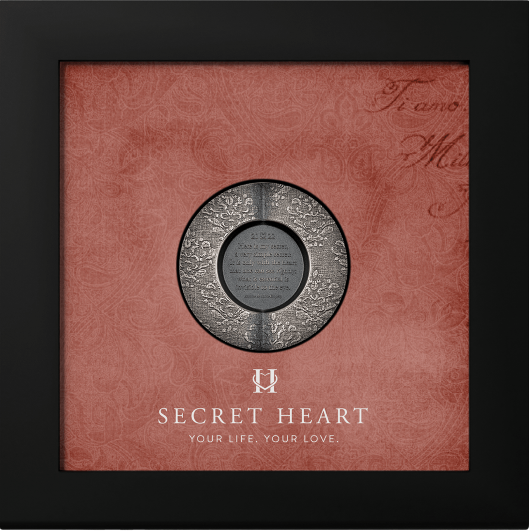Cook Islands 2022 $5 Secret Heart 1 Oz Antique Silver Coin inspired by "The Little Prince" by Antoine de Saint-Exupéry