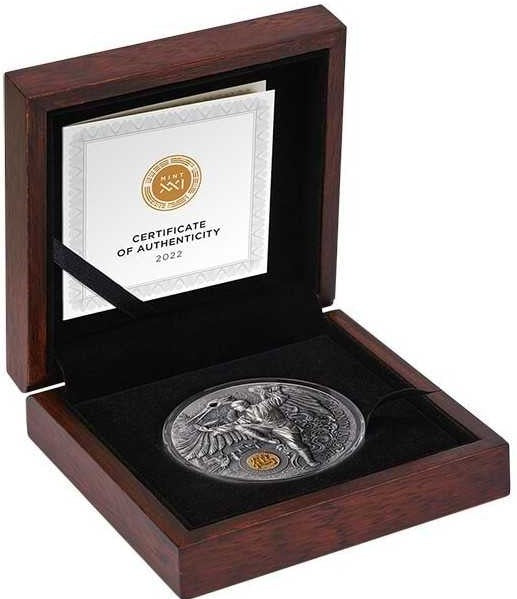Niue 2022 $5 Shaolin Crane Kung Fu Martial Art Styles 2 Oz Antiqued Silver Coin