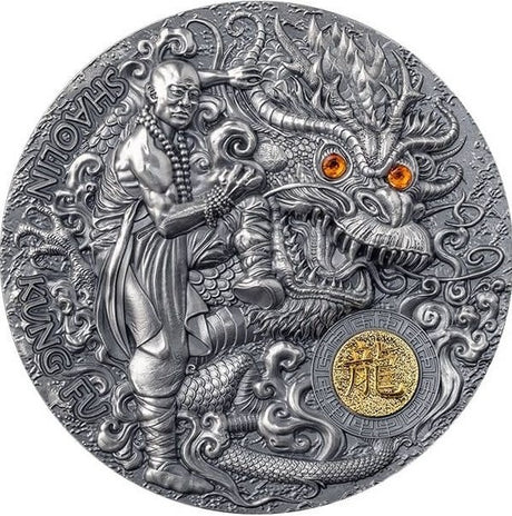 Niue 2023 $5 Shaolin Dragon Kung Fu Martial Art Styles 2 Oz Antique Silver Coin 500 Made