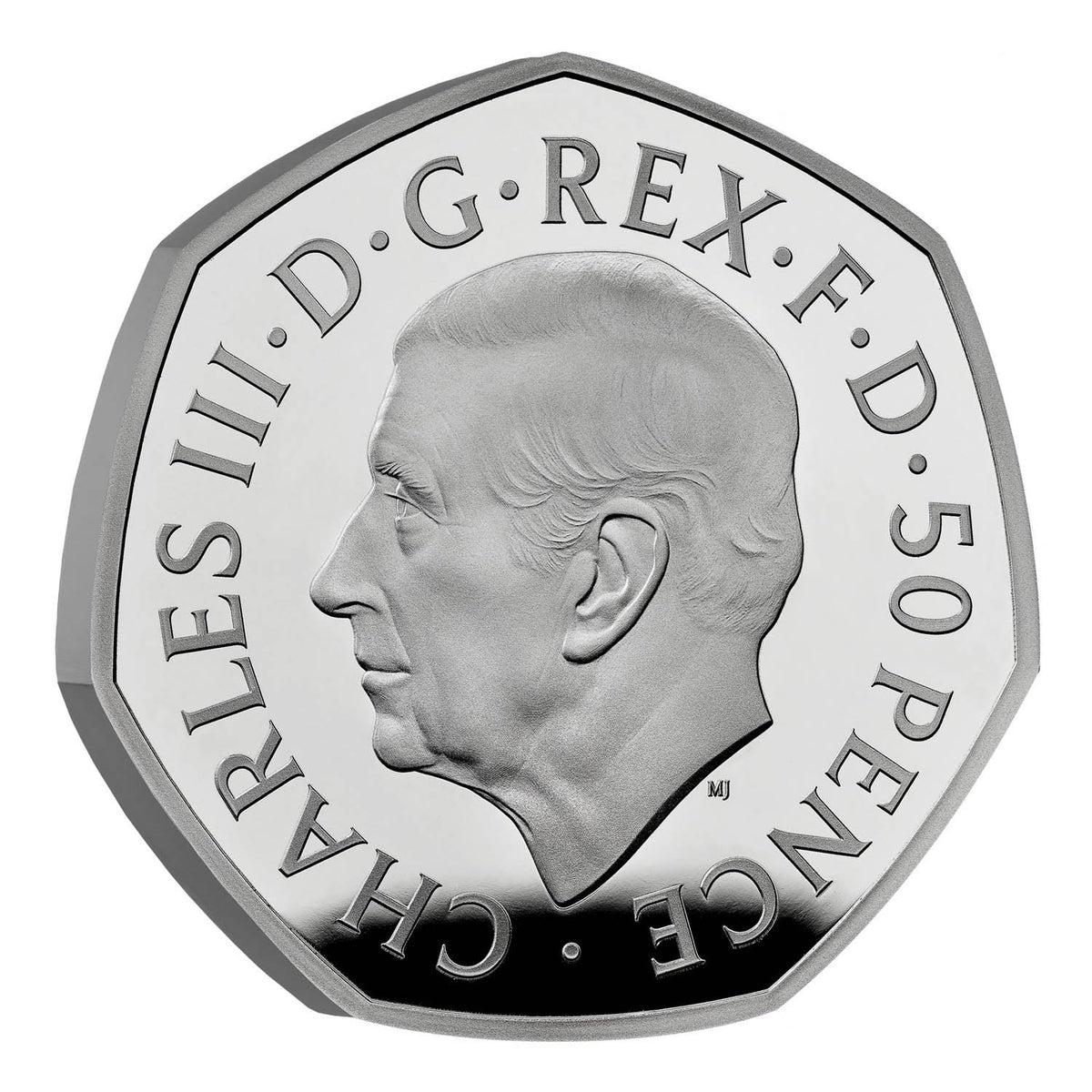 United Kingdom 2022 50p King Charles III Queen Elizabeth II Tribute Silver Proof Piedfort