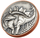 Vanuatu 2023 10 Vatu Stegosauraus Bi-Metal 10 grams Silver and 145 grams Copper Antique Coin