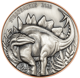 Vanuatu 2023 10 Vatu Stegosauraus Bi-Metal 10 grams Silver and 145 grams Copper Antique Coin