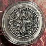 Republique du Tchad 2021 10000 Francs Binding of Fenrir 2 Oz Antiqed Silver 11.5 oz Copper Coin