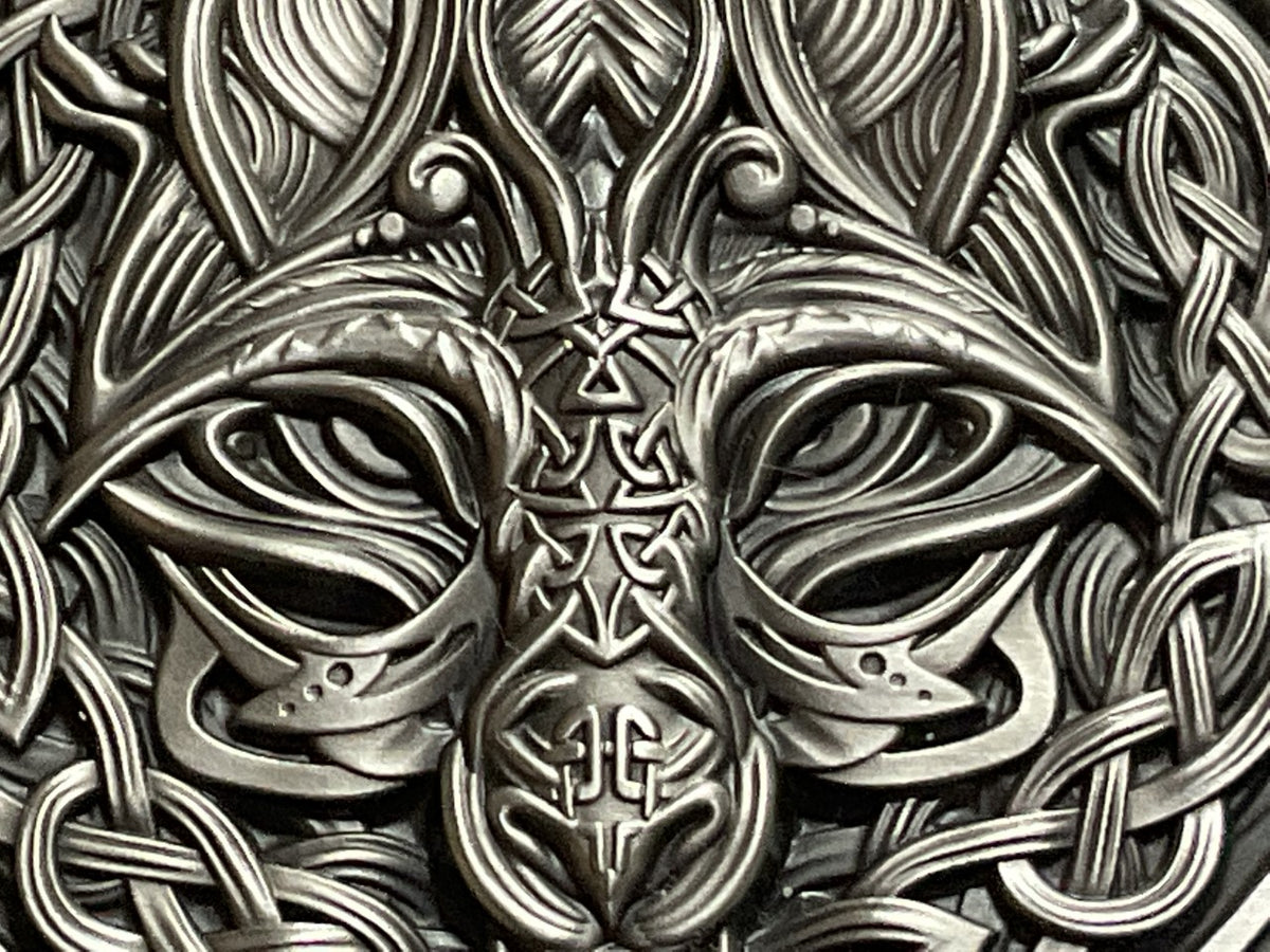 Republique du Tchad 2021 10000 Francs Binding of Fenrir 2 Oz Antiqed Silver 11.5 oz Copper Coin